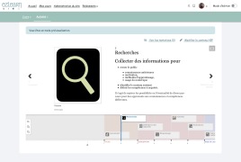 Vue &eacute;cran de la ligne de temps our apprendre &agrave; digitaliser une formation
