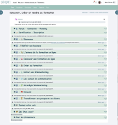 Vue des sections Moodle d&rsquo;une formation &agrave; distance